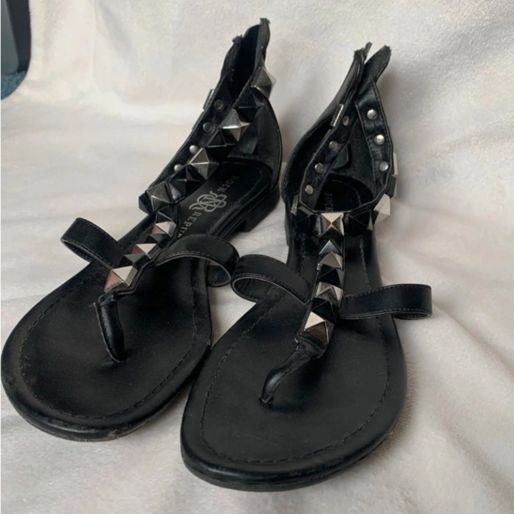 rock& republic studded sandles Black Studded Sandals size 8